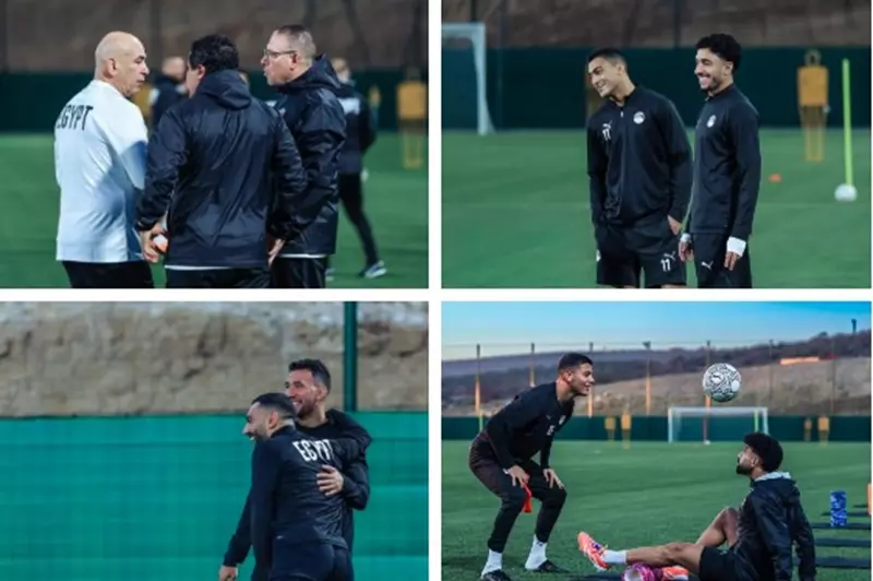 وصلة ضحك بين صلاح وتريزيجيه.. لقطات من تدريبات منتخب مصر قبل لقاء زيمبابوي (صور) 